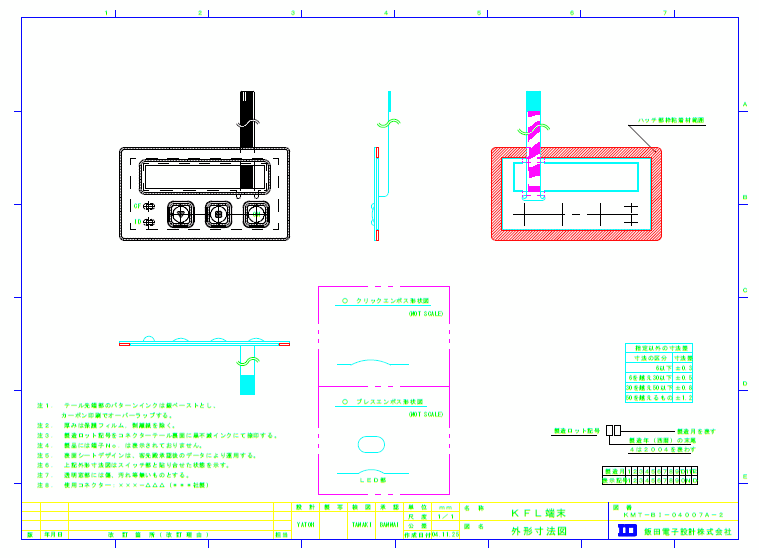 防水メンブレンスイッチ